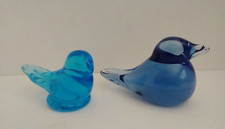 LOT 2 glass bluebird of happiness SIGNED one Leo Ward 3   RED 4" funny eyes