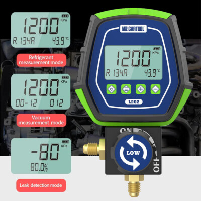 Single Digital Manifold Refrigeration A/C Vacuum Pressure Gauge Meter HAVC Tool