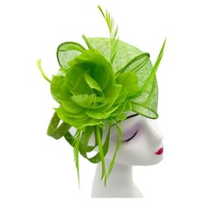 Women's Sinamay Fascinator Headband Clip Feathers Flower Hat Wedding Royal Ascot
