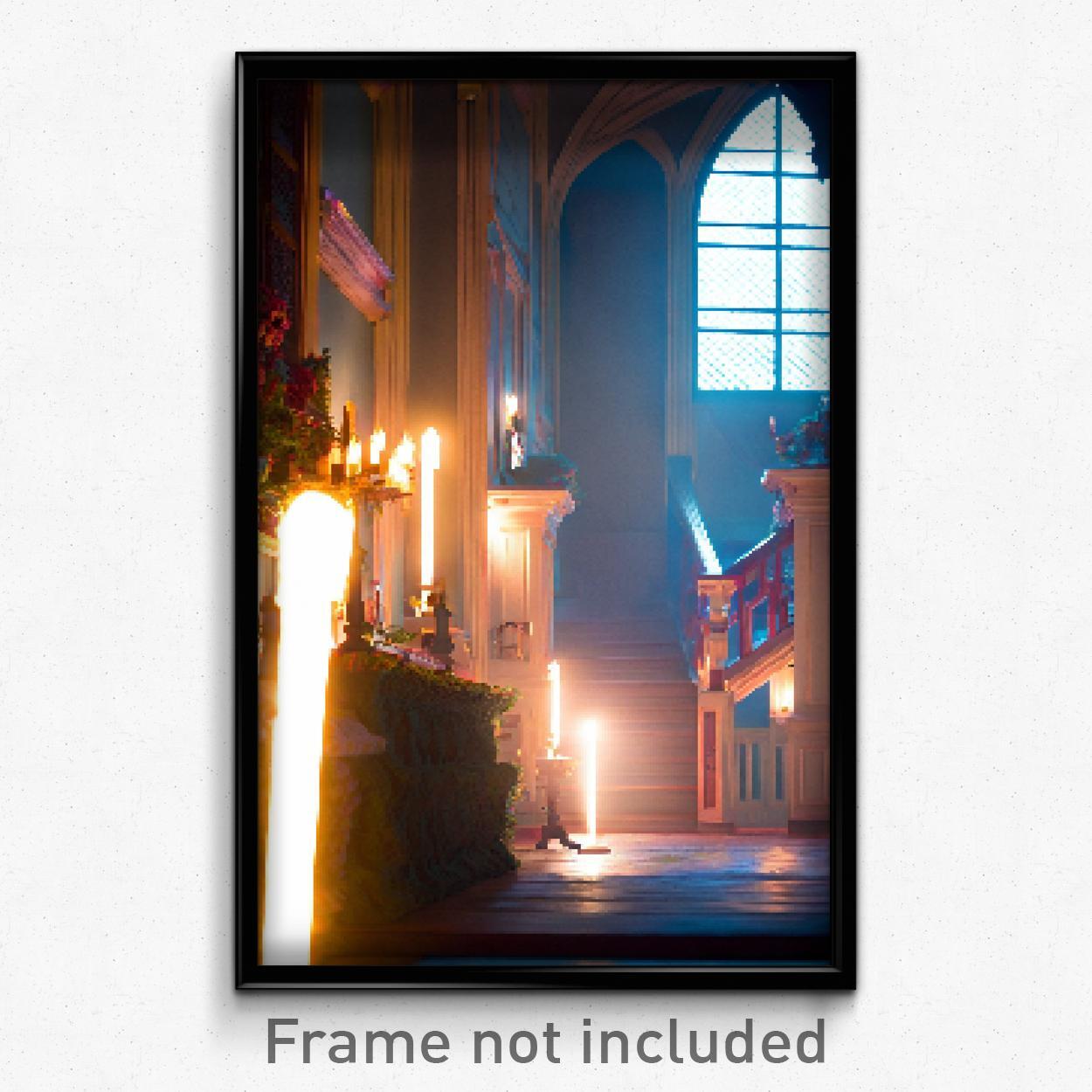 8 Bit Psychedelic Pixel Art Poster - Trippy Video Game Manor Print