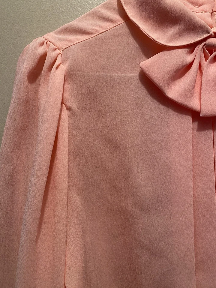 Vintage Esprit Pink Women’s Back Button  Blouse Size Small - Image 4 of 4