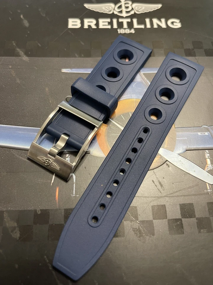 NUEVA CORREA DE GOMA AZUL OEM WIDELING OCEAN RACER 22-20 CON HEBILLA Foto 4 de 4