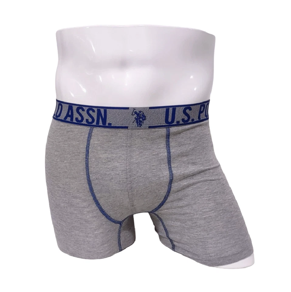 Мужские трусы-боксеры US Polo ASSN упаковка 4 шт. мешочек хлопковая смесь эластичные синие серые - Изображение 4 из 4