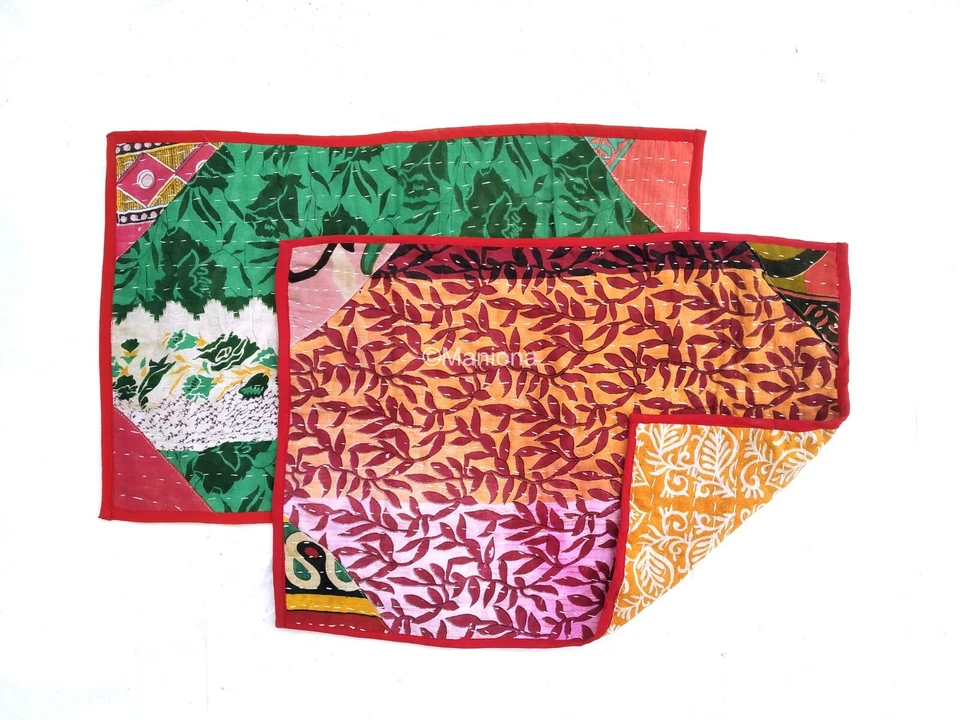 Cotton Kantha Placement Kitchen Set Of 10 Pcs Napkin, Dining Table Placemats - Image 2 of 4