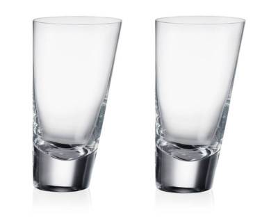 Rogaska 90 DEGREES Hiball Highball Glasses Set / 2 - NEW / BOX!