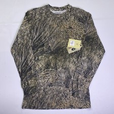Mossy Oak Magellan Mens Small Long Sleeve Cotton Brush Camo Casual Hunting Tee