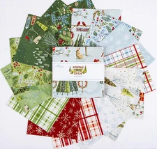 Santa's Tree Farm Riley Blake 5" Stacker 42 100% Cotton Precut Quilt Squares