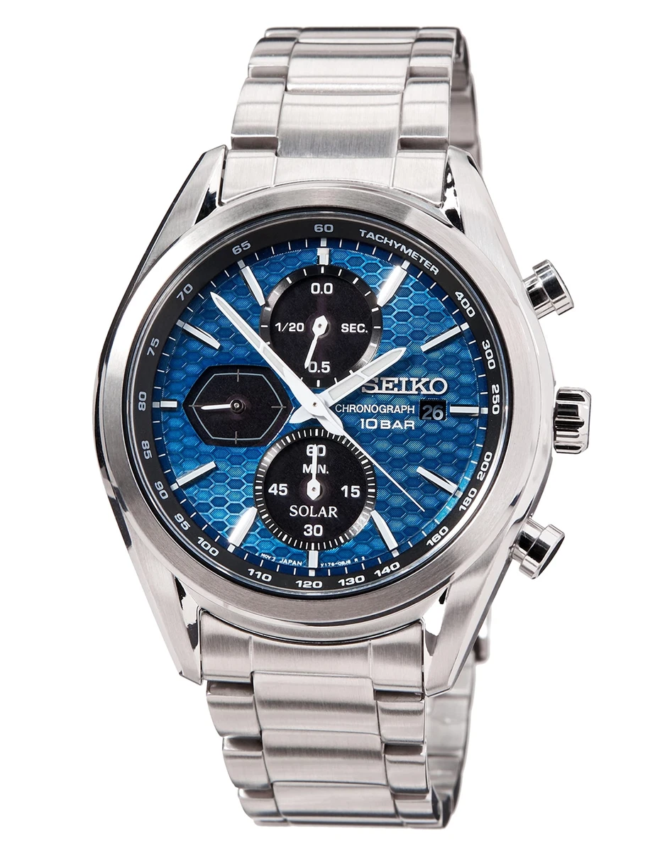 Seiko Chronograph Blue Dial Solar-Powered Men\'s Watch SSC801P1  4954628239242 | eBay