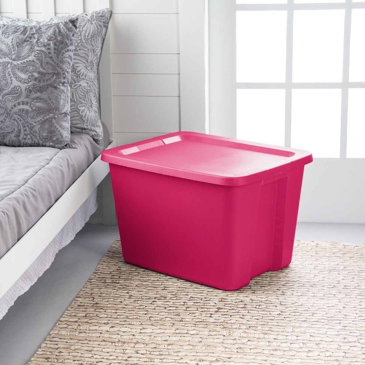 Sterilite 18gal Tote Box - Fuchsia Burst (Set of 8) for sale
