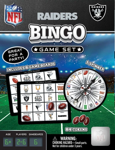 MasterPieces - Las Vegas Raiders - NFL Bingo Game for Kids and Families