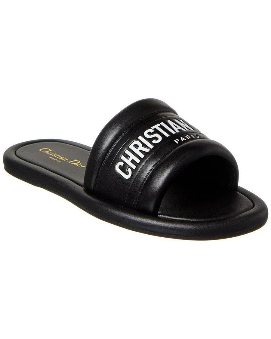 Sandales mules plates en cuir Dior Every D Signature noires
