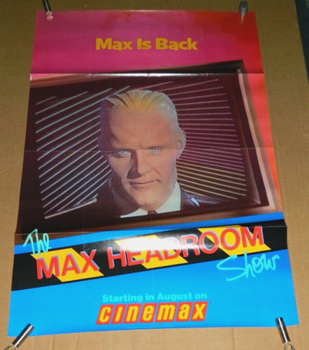 Rare VINTAGE 1980s 1980'S 1986 THE MAX HEADROOM SHOW CINEMAX HBO Poster ...