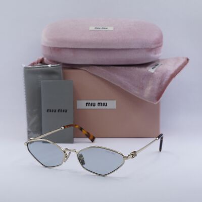 New MIU MIU MU56ZS ZVN50K Pale Gold/Light Grey 56-17-140