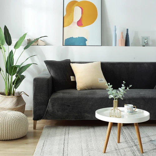 1/2/3/4 Sitzer Samt Sofa Bezug L-Form Stretch Sofa Schutz für Wohnzimmer - Bild 20 von 57