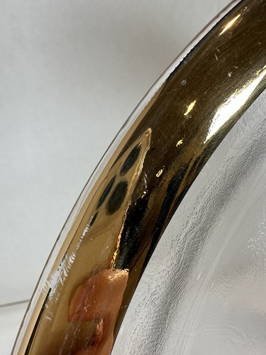 Florentine 14 1/2” Gold Rimmed Glass Platter Made in Italy - Picture 3 of 8