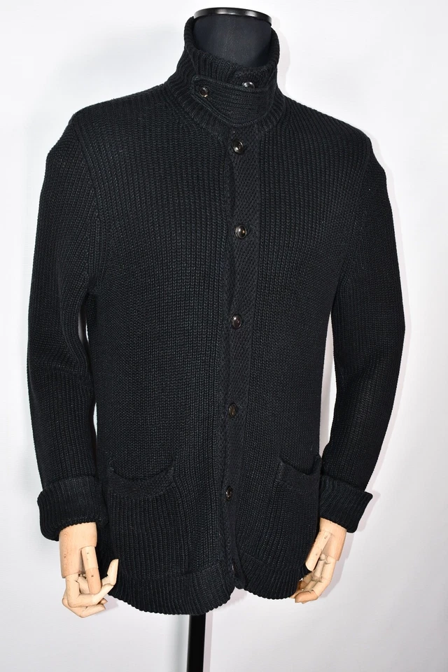 Jaqueta suéter cardigã masculina Polo Ralph Lauren linho/algodão malha tamanho M - Imagem 4 de 4