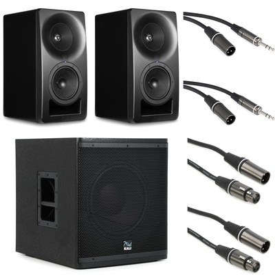 Kali Audio SM-5 5-inch Powered 3-way Studio Monitor Pair with 12-inch Powered