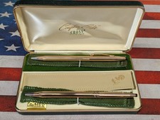 Vintage CROSS 1/20 14kt Gold Filled Couple's Pen Gift Set w/ Original Box Sleeve