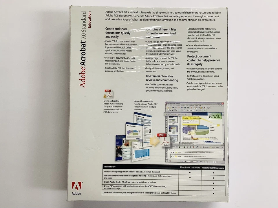 "BRAND NEW" Adobe Acrobat 7.0 Standard Education (Windows) SEALED FREE SHIPPING - Image 2 of 4