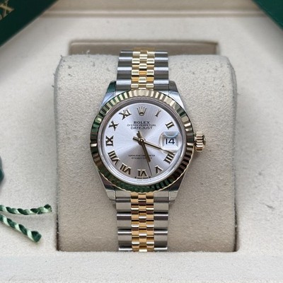 Rolex Lady-Datejust NEW 2026 Silver Roman Two Tone Yellow Gold Fluted Jubilee