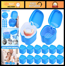 12 Pack Denture Bath Case with Strainer Basket - Cleaner Box for Retainers, Mout