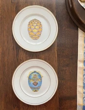 Email de Limoges St. Limoges Faberge Egg Porcelain Salad Plates Easter Set Of 2