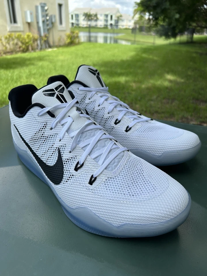 Nike Zoom Kobe 11 TB Fundamental White Black Basketball 856485-100 Mens Sz 17.5 - image 2 of 4