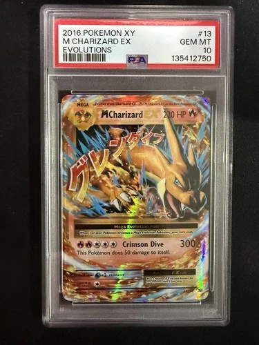 Pokémon TCG XY Evolutions 2016 M Charizard EX Holo Card 13/108 PSA 10 Gem Mint