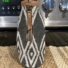 Myra Bag Beverage Glass Bottle Koozie Leather Canvas Rustic Sleeve Cover