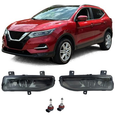 Klarglas Nebelscheinwerfer Set Schwarz Smoke für Nissan Qashqai 17-21