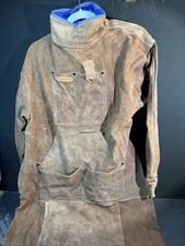 YESWELDER Leather Welding Apron with Sleeve and 6 Pockets. Brown Leather.