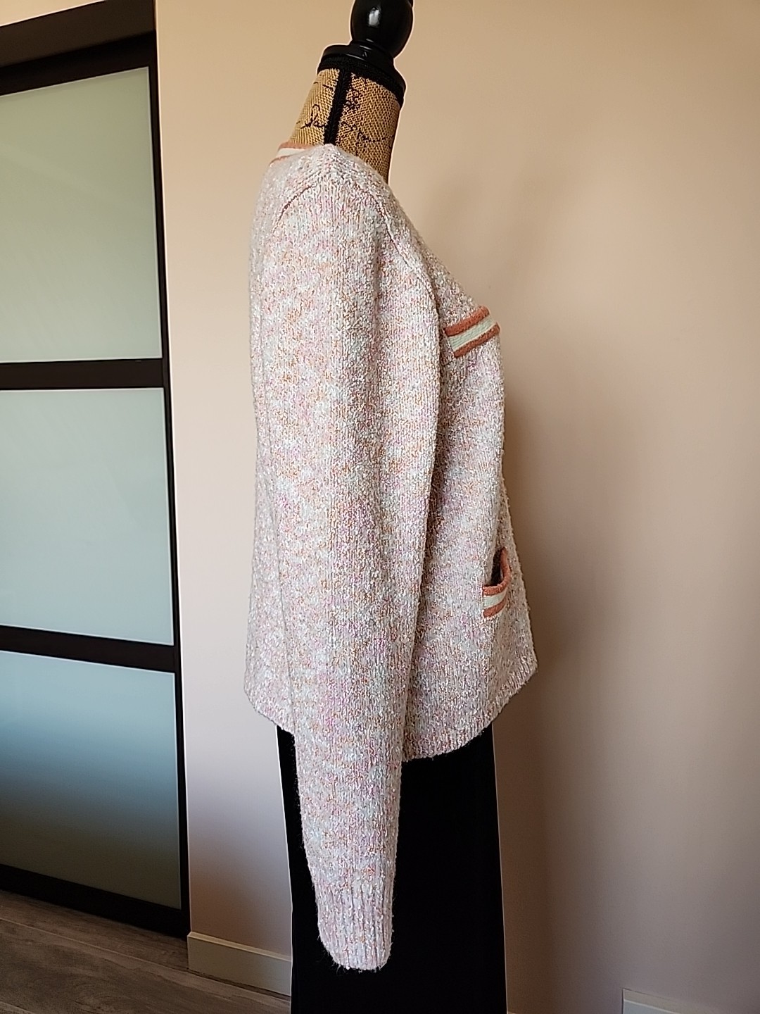 NWOT J. Crew Marled Sweater Lady's Jacket Blazer in Ice Pink Size Large  thumbnail 2