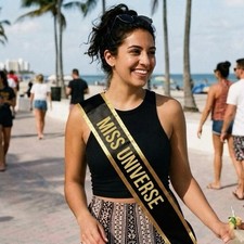 Miss Universe Satin Sash for Women Pageant Style Birthday Bachelorette Events
