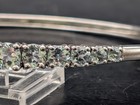 🔥 STERLING SILVER BLUE TOPAZ JEWELRY SET BANGLE BRACELET & EARRINGS SIGNED 🔥 — photo 6