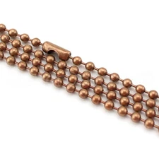 3.2mm Ball Chain Necklaces - Antique Copper Color - 20 Pack - 24 Inch Length