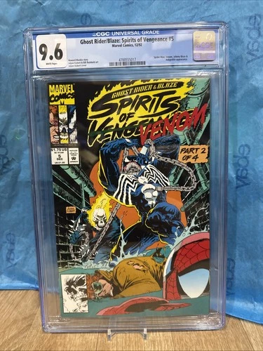 Ghost Rider/Blaze Spirits Of Vengeance 5 CGC 9.6 Marvel Comic 1992 Venom Graded