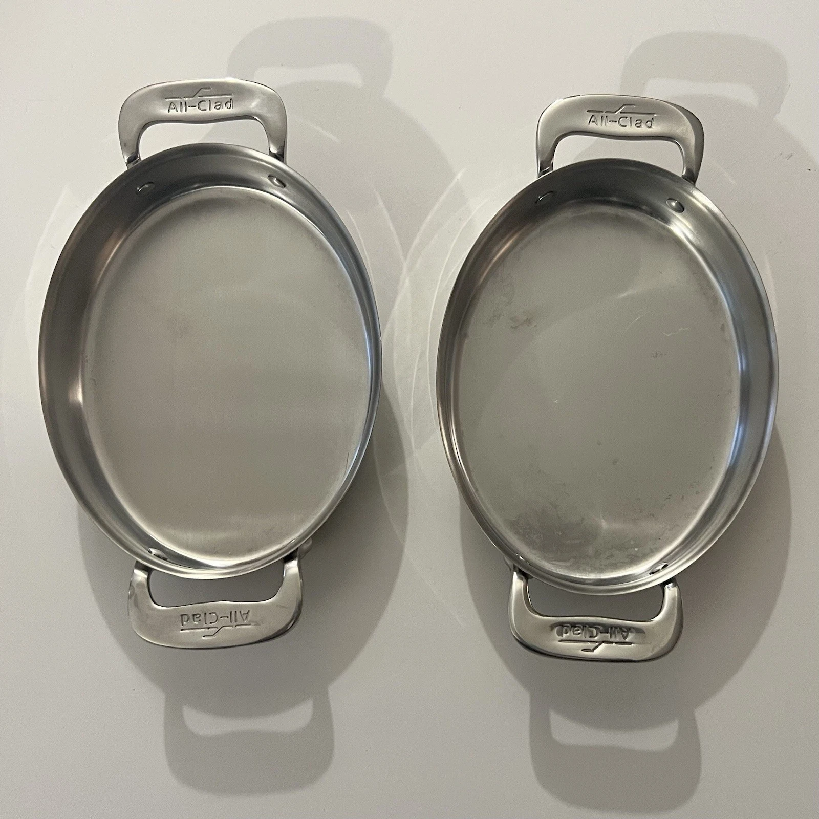 All-Clad 7 " Polished Stainless Steel Oval Oven Mini Baker Roasting Bakeware 2