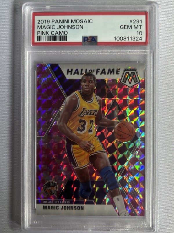 Magic Johnson PSA 10 Pink Camo Mosaic 2019