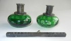 2 DOORKNOBS/SPINDLE DARK GREEN GLASS CUT TO CLEAR DESIGN PRISMAT[C F r e e SHIPP — photo 9
