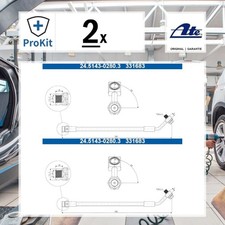 2x ORIGINAL® Ate Bremsschlauch Hinten für VW PASSAT B8 Variant TIGUAN TOURAN