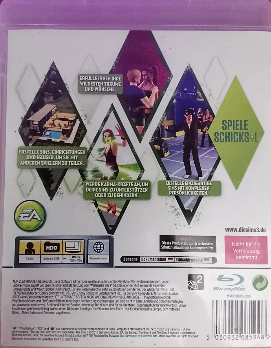 LOS SIMS 3 PlayStation 3 (ps3) pal Aleman TAMBIEN INCLUYE IDIOMA ESPAÑOL