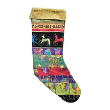 Laurel Burch Theme Christmas Holiday Stocking Cats Horses Trees Jot Bliss 21"