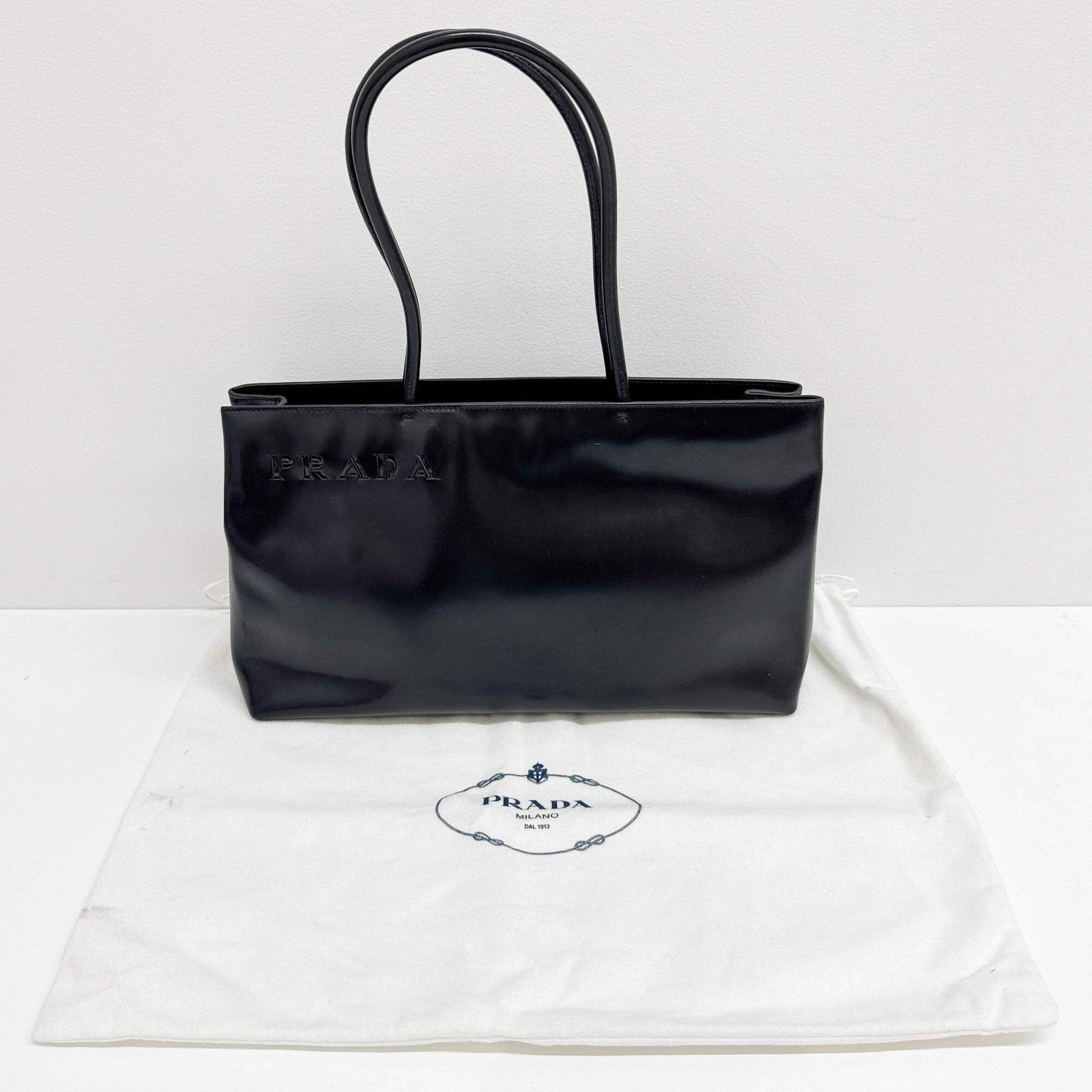 PRADA Black Leather Tote Bag thumbnail 4
