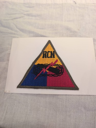 WWII US Army Armored Reconnaissance RCN Triangle Patch SSI Vintage Military WW2