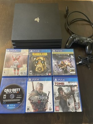 PlayStation 4 Pro PS4 1TB Console w/ 1 Controller, 6 Games, & Cords,Tested&Works