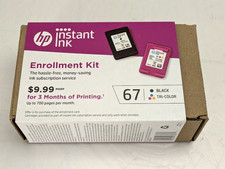 HP 67 Tri-Color/ Black Instant Ink Enrollment Ink Cartridges Black/Color Combo
