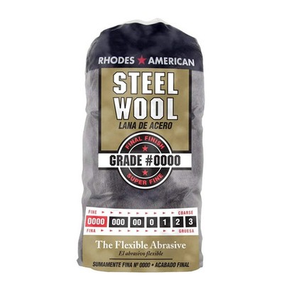 Steel Wool 0000 12 pad Fine Grade Rhodes, American Final Finish Super Fine