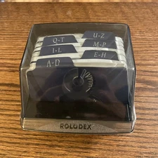 VTG Rolodex S300C Petite Covered Card File Organizer w/ Dividers & Blank Cards