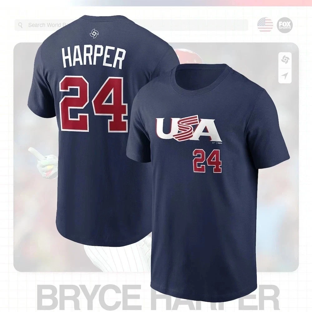 Bryce Harper #24 2026 World Baseball Classic USA Team Player Fans T Shirt