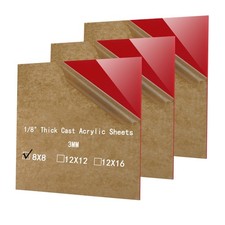 1/8 Thick Inch Acrylic Sheet for Laser Cutting Engraving Badges UV Printed Si...